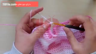 آموزش بافتنی-ست لباس بافتنی دخترانه