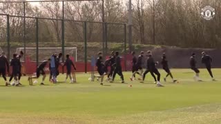 آخرین تمرین منچستریونایتد پیش از دیدار با بارسلونا