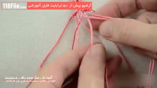 آموزش مکرومه بافی - بافت دستبند دخترونه