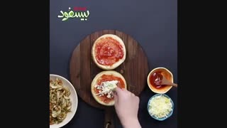 طرز تهیه پیتزا با نان برگر | pizza burger recipe | محصولات کنجدی بیسفود