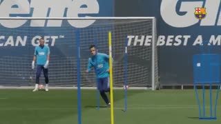 تمرین بارسلونا پیش از دیدار با منچستریونایتد