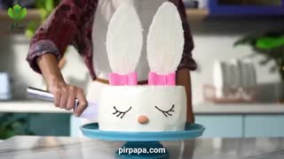 آموزش تزئین کیک به شکل خرگوش