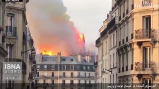 آتش‌سوزی گسترده در کلیسای نوتردام پاریس