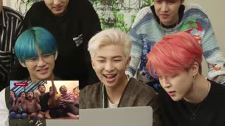 ریکشن BTS به آرمی هایی که اولین بار موزیک ویدیو boy with luv رو دیدن