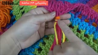 10 مدل بافت پانچو رنگارنگ