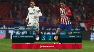 خلاصۀ دیدار اتلتیکو مادرید 3_2 والنسیا (هفتۀ سی‌وچهارم لالیگا اسپانیا)