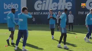 آخرین تمرین بارسلونا پیش از دیدار با لوانته