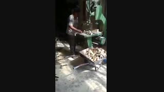 طریقه برش چوب برای تولید زغال قلیانی مجلسی