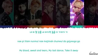 BTS Blood Sweat & Tears' lyric