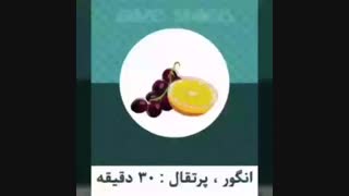 زمان برای هضم خوراکی ها