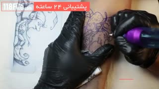 آموزش تتو بدن با طرح های  سه بعدی