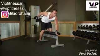 پشت بازو کیک بک با دمبل تک دست