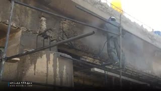 اماده سازی و ترمیم پل بتنی  با واترجت صنعتی