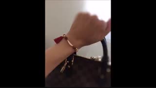 دستبند مهره ای با پلاک طلا