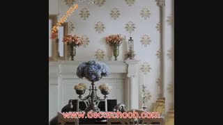 کاغذ دیواری سفید طلایی شیک و لاکچری