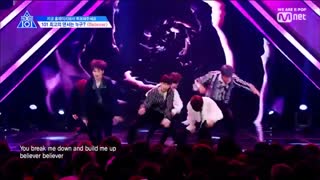 اجرای آهنگ beliver از imagine dragons در برنامه producex101