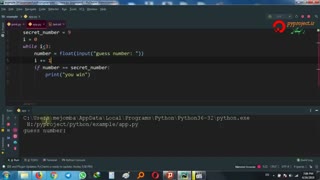 حلقه while در پایتون و بازی حدث عدد