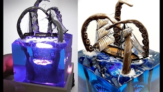 مجسمه کراکن با خمیر و رزین