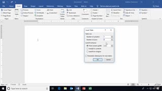 دانلود آموزش ﻿ورد 2019 - ایجاد یک جدول با مشخص کردن ردیف ها و ستون ها...