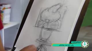 اجرای کاریکاتوریست نوید جهانشاهی نوروز 98 " موسسه معراج اندیشه گل گهر "