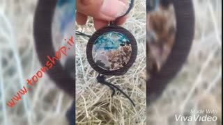 گردنبند تلفیقی رزین و سنگ شجر