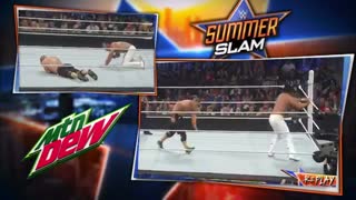 مسابقه کشتی کج جان سینا مقابل ست رالینز سر هر دو کمربند یونایتد استیس و دبلیودبلیوای هوی ورلد در پی پر ویوی سامراسلم 2015