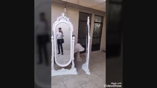 آینه کنسول فایبرگلاس | مجسمه فایبرگلاس| آینه ایستاده فایبرگلاس| مجسمه سازان رولند | آینه قدی فایبرگلاس