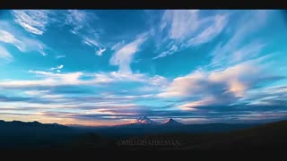 غروب در کوههای آرارات از سمت ماکو