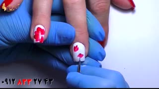فیلم آموزش طراحی گل روی ناخن  + مدل ناخن مجلسی
