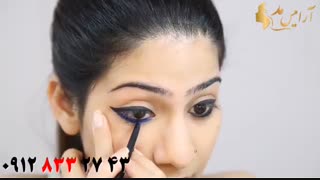 کلیپ آموزش کشیدن خط چشم دو رنگ