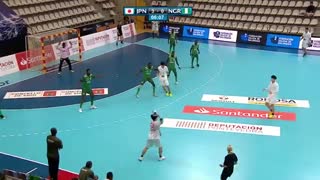 دیدار  تیم های ملی هندبال ژاپن و نیجریه درقهرمانی جوانان جهان2019