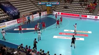 دیدار  تیم های ملی هندبال مصر و نروژ درقهرمانی جوانان جهان2019