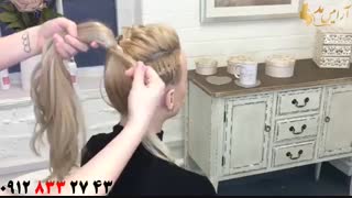 فیلم آموزش آرایش مو با بافت + بافت مو دو شاخه