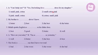 مجموعه ۸۰ تست سطح دشوار و متوسط از گرامر پایه دهم