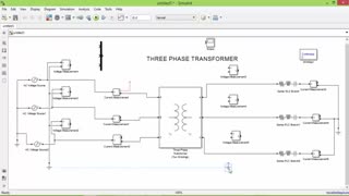 شبیه سازی ترانسفورماتور سه فاز در سیمولینک متلب