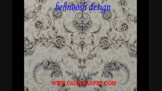 فرش ماشینی 1200 شانه-طرح بهنوش کرم موزی-نقش برجسته