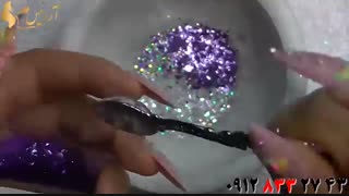 کلیپ  دیزاین ناخن با اکلیل درشت رنگی