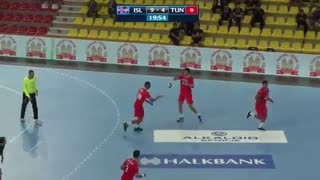 دیدار  تیم های ملی هندبال ایسلند و تونس در قهرمانی نوجوانان جهان2019