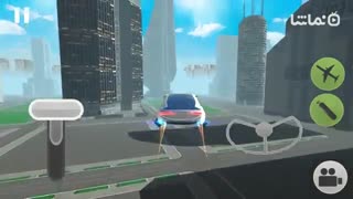 Futuristic Flying Car Driving