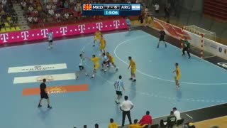 دیدار  تیم های ملی هندبال مقدونیه و آرژانتین در قهرمانی نوجوانان جهان2019