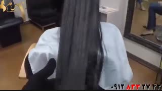 کلیپ کراتینه مو با برس حرارتی صاف کننده مو + سشوار کشیدن مو