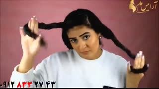 کلیپ فر کردن مو بلند با کرم فرمو + سشوار کشیدن مو