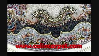 فرش ماشینی گِرد-  700 شانه - طرح سیمرغ مشکی