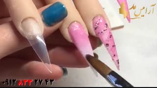 کلیپ طراحی ناخن مجلسی با اکلیل + تاپ کات ناخن
