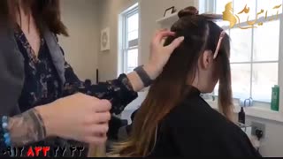 کلیپ آرایش مو با اکستنشن مو +  آموزش رنگ کردن ریشه مو