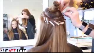 کلیپ آموزش بلند و پرپشت کردن مو با دوخت اکستنشن