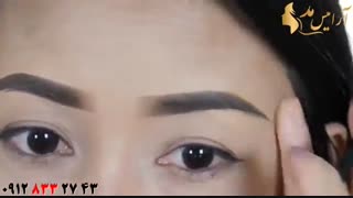کلیپ آموزش آرایش ابرو با سایه و ریمل