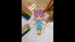نقاشی چیبی انیمه ای شیطانی ^-^