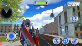 Captain of America Moto Robot Transform Dino Wars