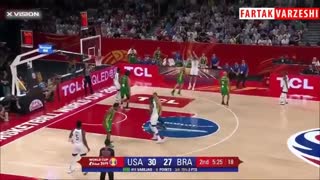 خلاصه بسکتبال آمریکا 89- 73 برزیل